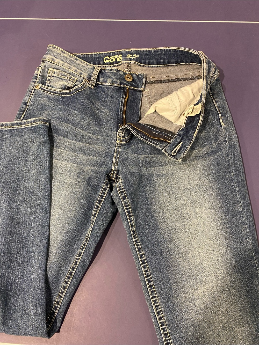 Warehouse Women’s Straight Leg Blue Washed Jeans